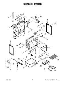 Chassis Parts Diagram and Parts List for YMER6600FZ3  Maytag Range