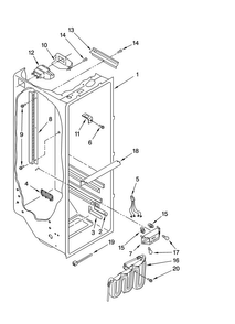 Refrigerator Liner Parts Diagram and Parts List for ASD2522VRB01  Amana Refrigerator