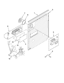 Inner Door Parts Diagram and Parts List for MDB4709AWB4  Maytag Dishwasher