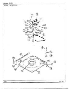 Base Diagram and Parts List for 6002A REV A Norge Washer