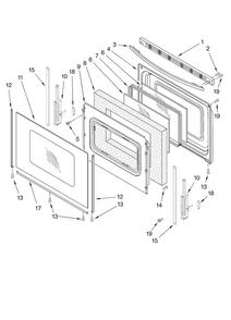 Door Parts Diagram and Parts List for AGR5844VDS0  Amana Range