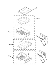 Refrigerator Shelf Parts Diagram and Parts List for JS48SEDUDW15  Jenn-Air Refrigerator