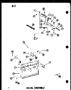 Bezel Assembly Diagram and Parts List for RC-10S P73829-1M Amana Microwave