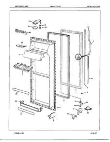 Fresh Food Door Diagram and Parts List for 22774A  Admiral Refrigerator