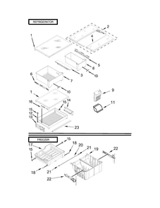 Shelf Parts Diagram and Parts List for MFW2055YEM02  Maytag Refrigerator