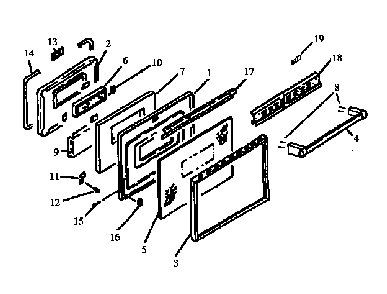Oven Door Assembly Diagram and Parts List for AGS750L-P1141236NL  Amana Range