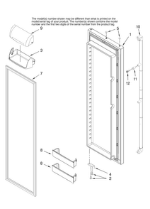 Refrigerator Door Parts Diagram and Parts List for AC2224GEKS13  Amana Refrigerator