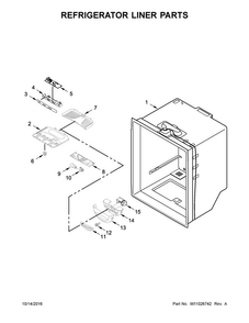 Refrigerator Liner Parts Diagram and Parts List for MBF1958FEZ01  Maytag Refrigerator