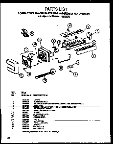 Compact Ice Maker Diagram and Parts List for SBI20NW-P1162902WW  Amana Refrigerator