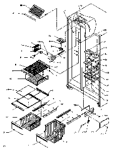 Freezer Shelving And Refrigerator Light Diagram and Parts List for SXD20Q2W-P1162508WW  Amana Refrigerator