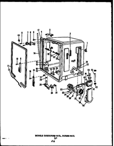 Section 14 Diagram and Parts List for DUR208-19-CL  Caloric Dishwasher