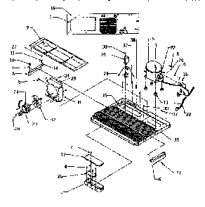 Machine Compartment Diagram and Parts List for SX22SE-P1190201WE  Amana Refrigerator