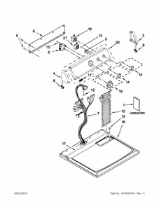 Top And Console Parts Diagram and Parts List for MGDC300BW0  Maytag Dryer