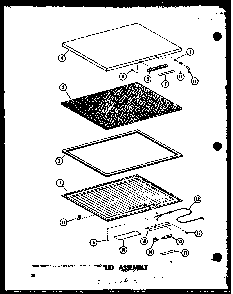 Lid Assembly Diagram and Parts List for C11F-AG P60116-41WG Amana Freezer