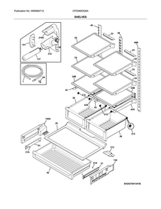 Shelves Diagram and Parts List for CFD28SDQSA  Crosley Refrigerator