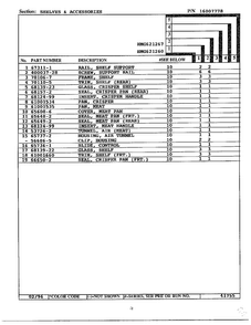 Shelves And Accessories Page 2 Diagram and Parts List for 621260  Admiral Refrigerator