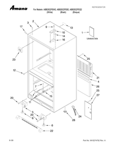 Cabinet Parts Diagram and Parts List for ABB2522FEB2  Amana Refrigerator