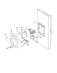Dispenser Front Parts Diagram and Parts List for MFI2569YEW1  Maytag Refrigerator