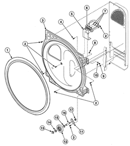 Roller Assy Diagram and Parts List for SDE607LF  Speed Queen Dryer