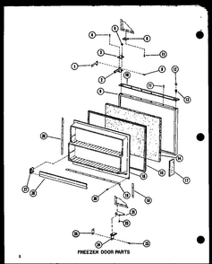 Freezer Door Parts Diagram and Parts List for BCI20BG-P6023518WG  Amana Refrigerator