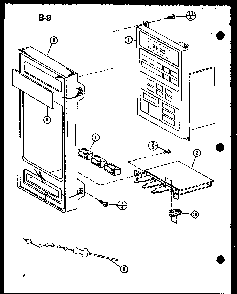 Control Panel Diagram and Parts List for RO-1010 P75992-2M Amana Microwave