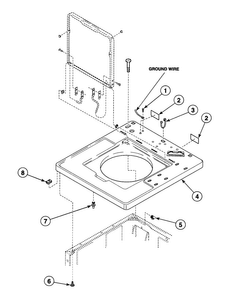 Cabinet Top Diagram and Parts List for SWT020LA  Speed Queen Washer
