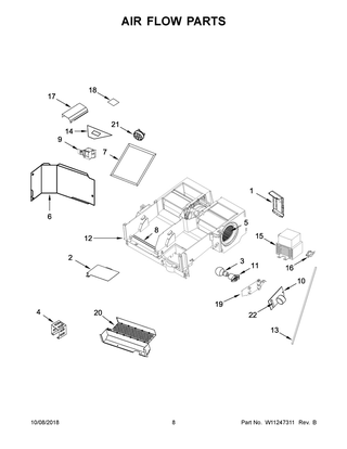 Air Flow Parts Diagram and Parts List for MMV4206FB4  Maytag Microwave