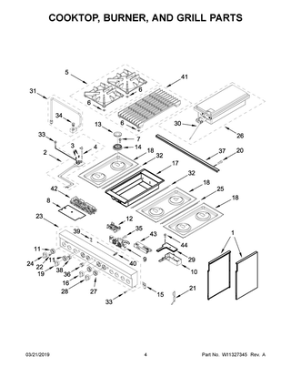 Cooktop, Burner, And Grill Parts Diagram and Parts List for JDRP648HL00  Maytag Range