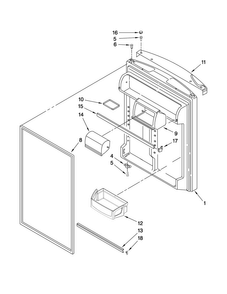 Refrigerator Door Parts Diagram and Parts List for A9RXNMFWS02  Amana Refrigerator