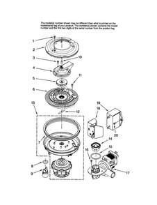 Pump & Motor Diagram and Parts List for MDBS561AWB1  Maytag Dishwasher