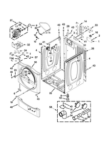 Cabinet Parts Diagram and Parts List for MDE25PNAGW1  Maytag Dryer