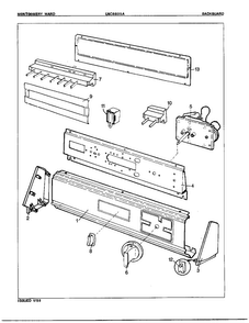 Gas Dryer Backguard Assembly Diagram and Parts List for 8835A  Norge Dryer