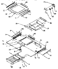 Cabinet Shelving Diagram and Parts List for TX18R-P1158412W  Amana Refrigerator