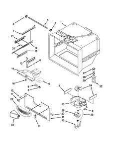 Freezer Liner Parts Diagram and Parts List for MBF1958XEB5  Maytag Refrigerator