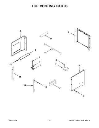 Top Venting Parts Diagram and Parts List for MMW9730FZ05  Maytag Microwave Oven Combo