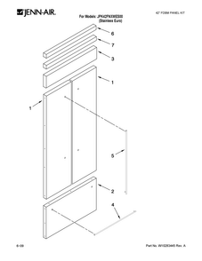 Panel Kit Parts Diagram and Parts List for JPK42FNXWES00  Jenn-Air Refrigerator