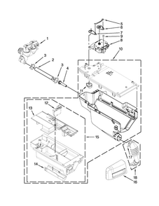 Dispenser Parts Diagram and Parts List for MHW6000XW0  Maytag Washer