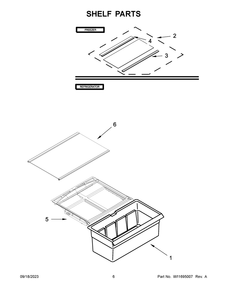 Shelf Parts Diagram and Parts List for ARTX3028PW01  Amana Refrigerator
