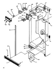 Refrigerator/freezer Controls & Cabinet Diagram and Parts List for SXD19NL-P1168802WL  Amana Refrigerator