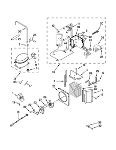 Upper Unit Parts Diagram and Parts List for JF42NXFXDW04  Jenn-Air Refrigerator