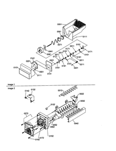 Ice Bucket Auger And Ice Maker Diagram and Parts List for SXD22S2L-P1303512WL  Amana Refrigerator