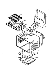 Cabinet Assembly Diagram and Parts List for AGS730W-P1141263NW  Amana Range
