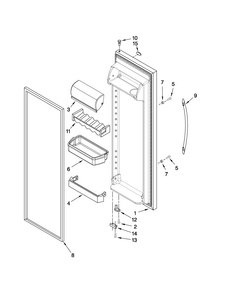 Refrigerator Door Parts Diagram and Parts List for 5MS224NEWW00  Maytag Refrigerator