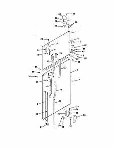 Outer Door Diagram and Parts List for RTD23A-9E16A  Maytag Refrigerator