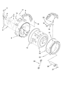 Tub And Basket Parts Diagram and Parts List for MHWE500VW11  Maytag Washer