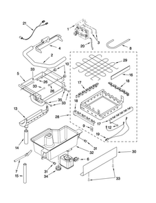 Evaporator, Ice Cutter Grid And Water Parts Diagram and Parts List for MIM1554WRS2  Maytag Ice Maker