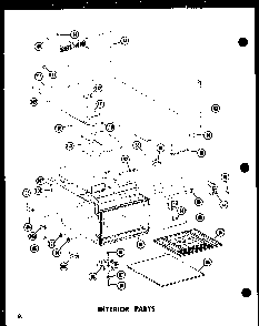 Interior Parts Diagram and Parts List for RC-7PB P71300-1M Amana Microwave