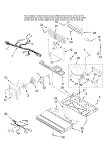 Unit Parts, Optional Parts Diagram and Parts List for MFI2569VEB0  Maytag Refrigerator