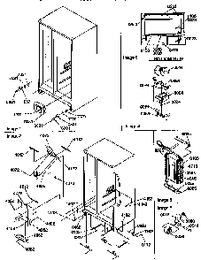 Drain System, Rollers, Evaporator Diagram and Parts List for 57087-P1190815WL  Amana Refrigerator