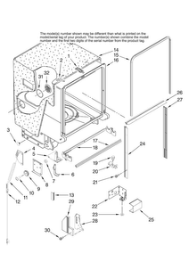 Tub And Frame Parts Diagram and Parts List for JDB1255AWB41  Jenn-Air Dishwasher